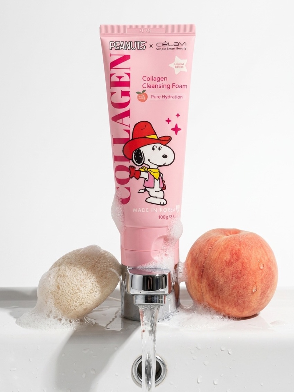 Célavi x Peanuts Cleansing Foam - White Peach Scented